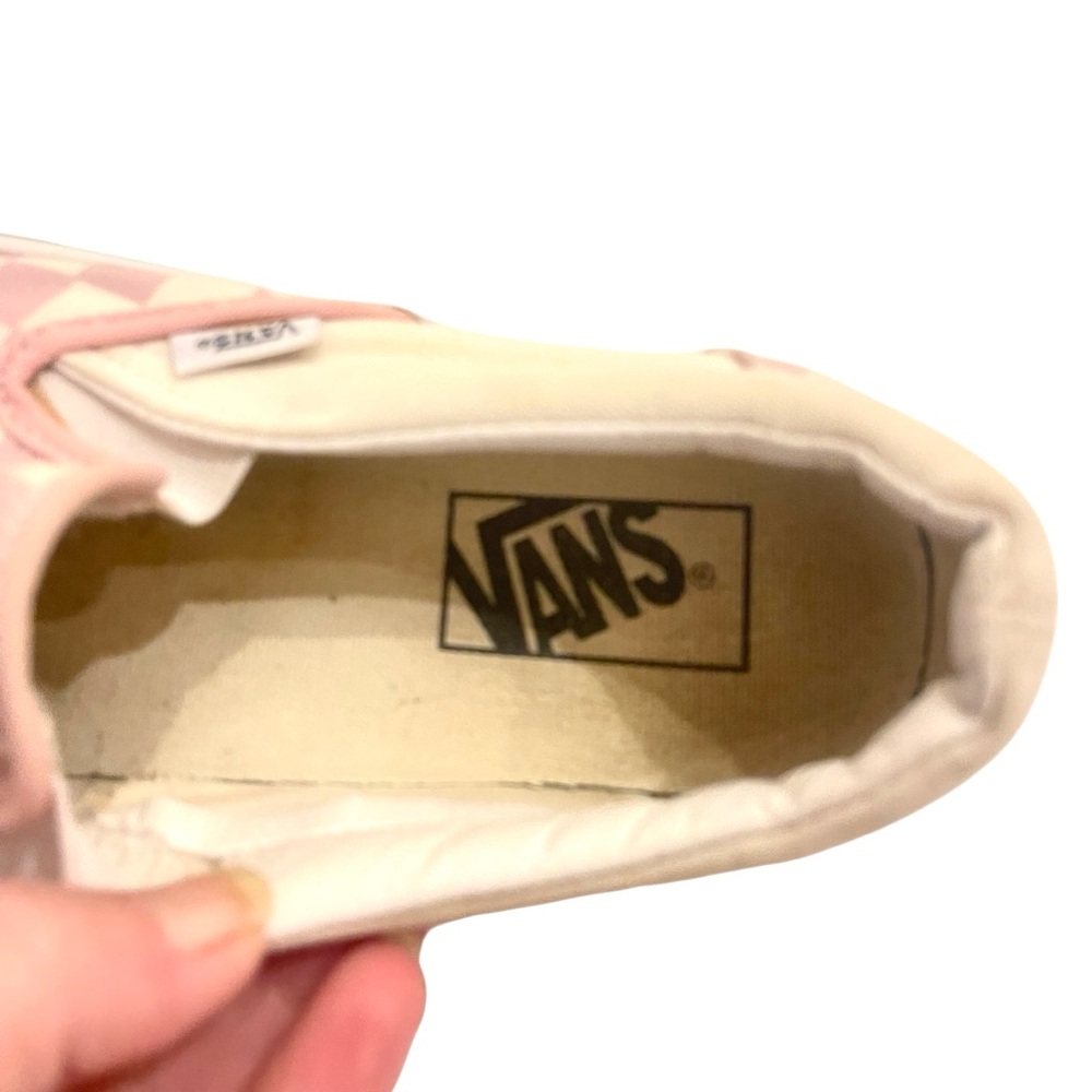 Vans Classic Zephyr Pink and White Checkered Slip-Ons Sneakers Shoes - Picture 7 of 8